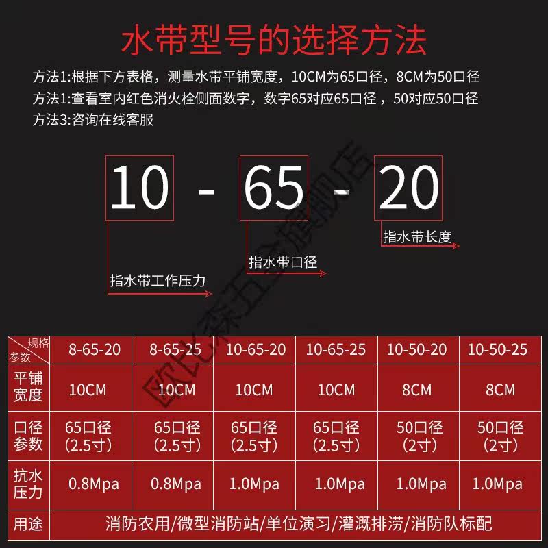 Fire Hose 10-65-20 National Standard Water Bag High Pressure Thickened 2 Inch 3 Inch Hose Fire Hydrant 2 5 Inch 20 25 m