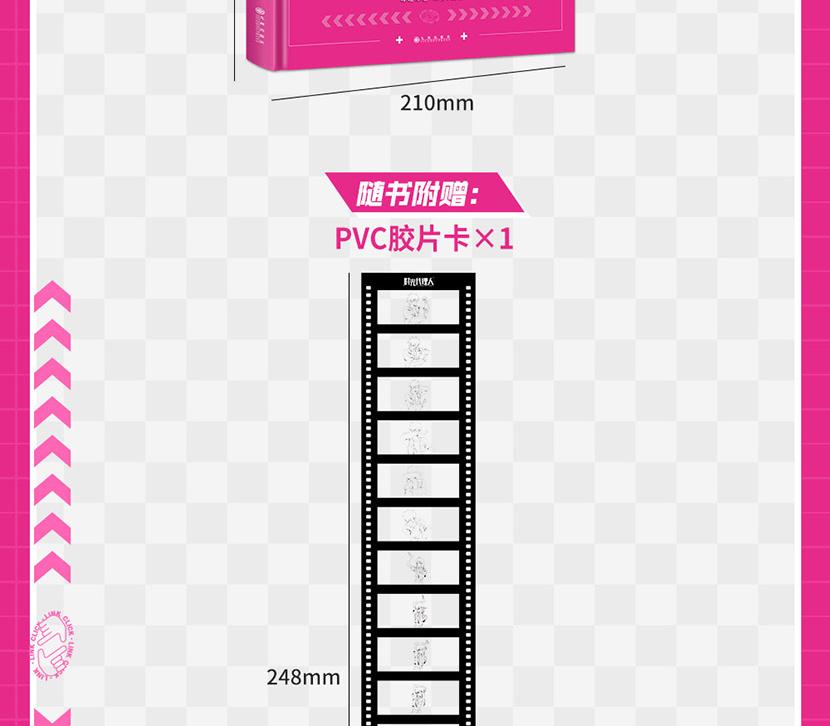 Link Click animation art books PVC film-strip card dimensions