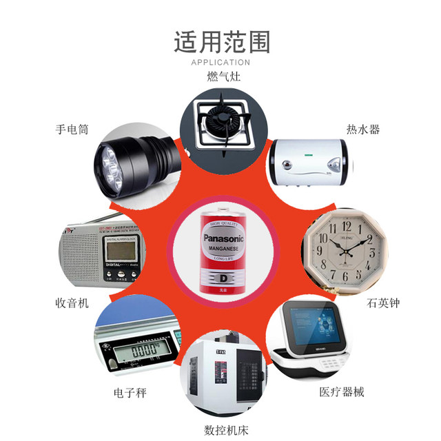 Panasonic Carbon Type D Large Red Battery, Available in Multiple Sizes, Suitable for Gas Stoves, Gas Water Heaters, Flashlights, and Toys