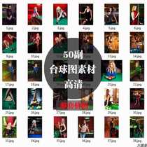 J487 billiard hall billiard room snooker star HD decorative painting core poster picture collection material file library