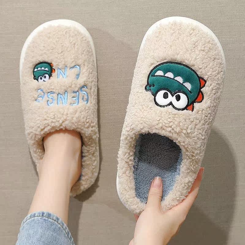 Slippers female dormitory high-value cotton slippers women's autumn and winter home cold warm net red student indoor thick bottom