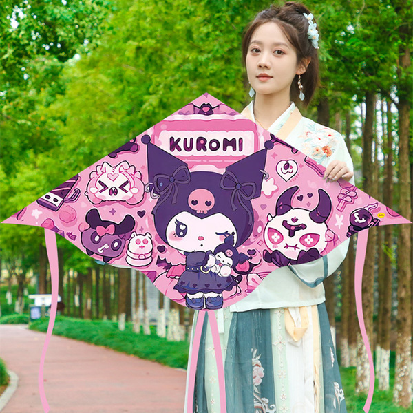 Kuromi Kite for Children, Easy to Fly in Light Breeze, Handheld Spinning Wheel, Weifang 2026 New Model, Anime Cartoon, Small Size for Girls and Boys