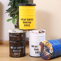 Industrial Wind American Retro Oil Barrel Stool Round Stool Iron Art Dining Table And Chairs Decoration Bar Table Chair Sofa Storage Bench