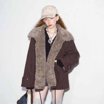 Diddimoda drawstring fur coat