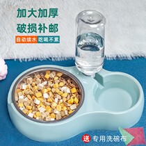 New Cat Dog Bowl Double Bowl Stainless Steel Bowl Teddy Rice Bowl Dog Cat Food Basin Leak-proof Water Basin Pet Supplies