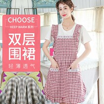 Apron home kitchen cooking waterproof and oil-proof cute Japanese 2021 new womens fashion summer cotton overalls