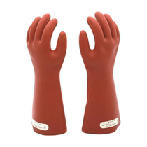 Shuangan 12KV hand gloves comfortable rubber gloves for wiring repair electricians brown red