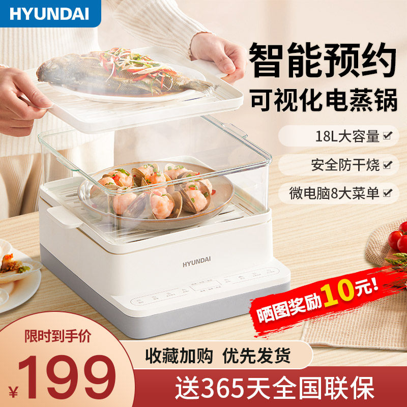 South Korean modern electric steamer Home Multi-function three-layer large capacity steam boiler Full automatic small breakfast electromechanical steam box