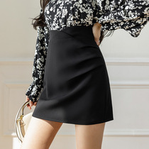 Black Irregular Bag Hip Half Body Dress Woman Summer Dress Design Sense High Waist Display Slim Temperament A short dress 2023