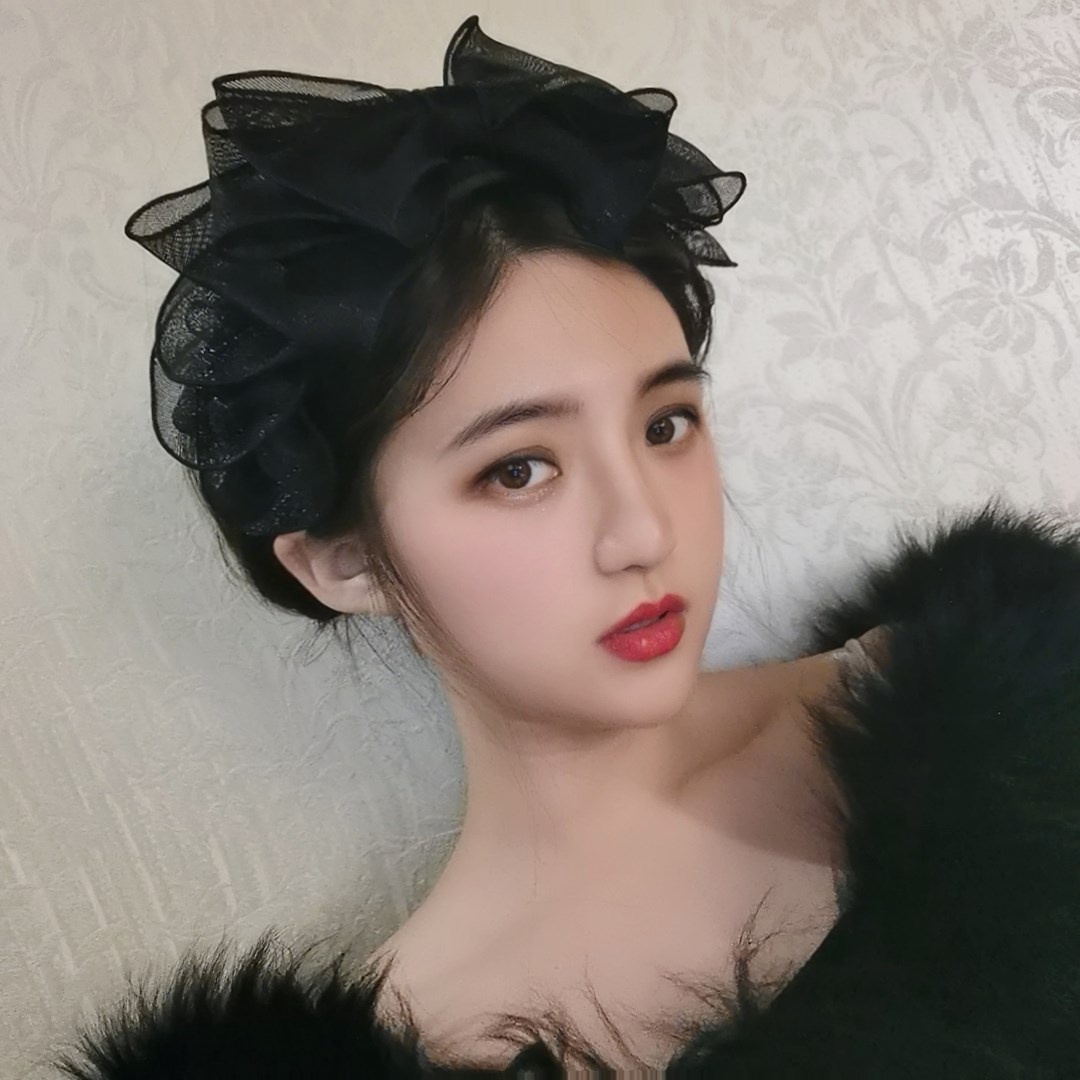 Headband high-end foreign style retro Korean version wide pure handmade mesh fabric comfortable hairpin high-end sense net red headband