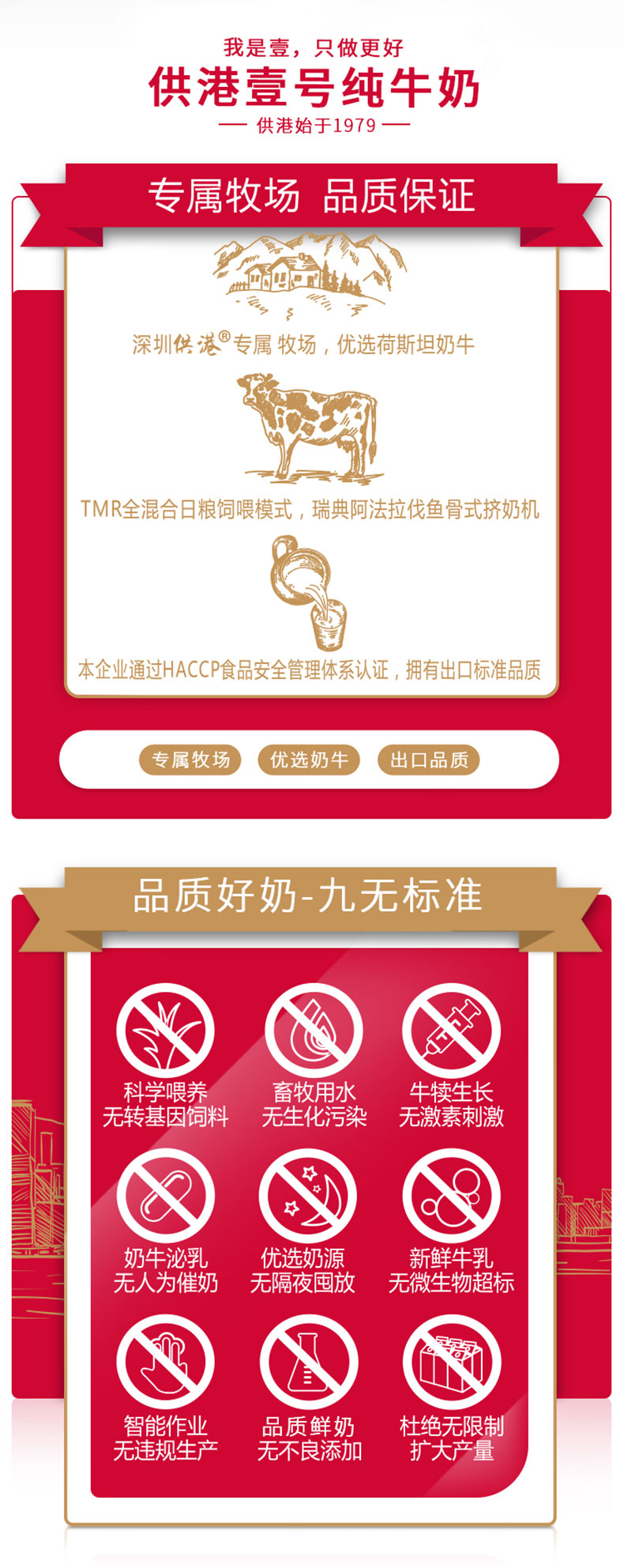 晨光 供港壹号 3.6g蛋白质 纯牛奶 250ml*12盒*2箱 礼盒装 图2