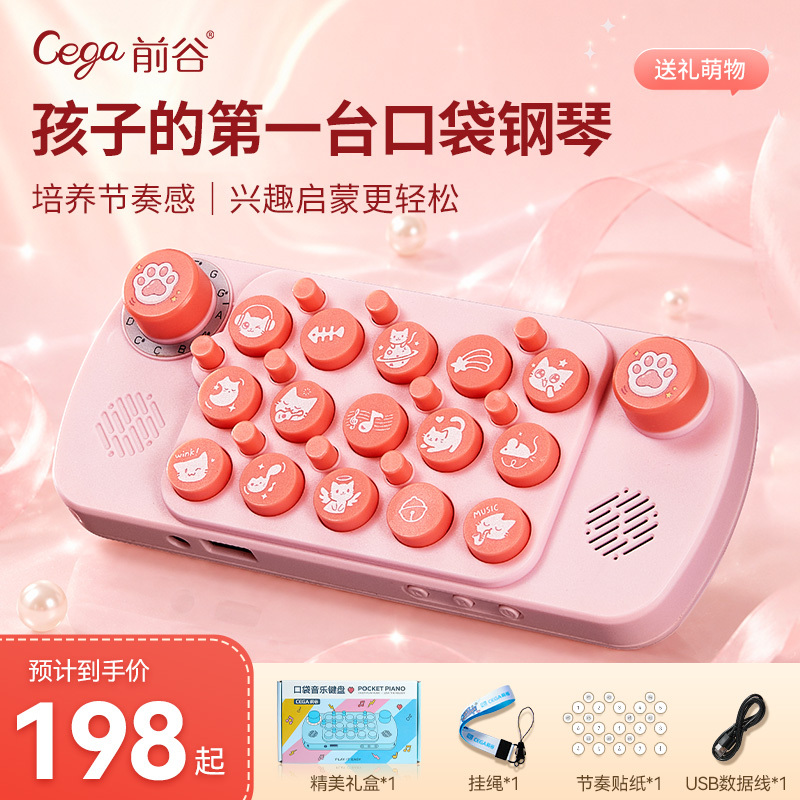 Cega Front Valley Pocket Music Keyboard Light-Up Electronic Piano for Children Beginners Cartoon Musical Instrument Birthday Gift