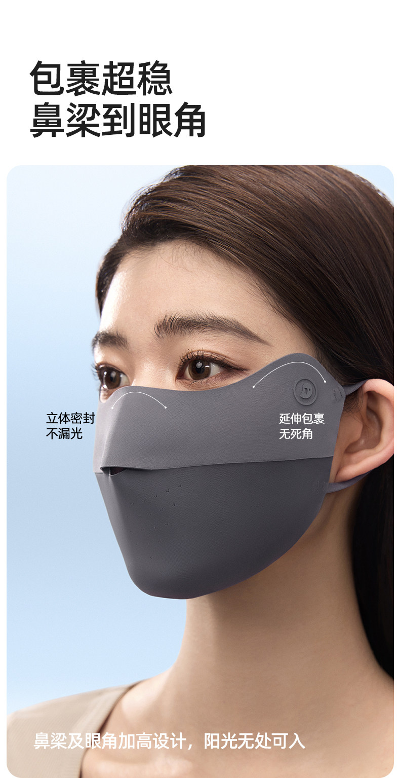 小野和子 【关晓彤同款】  防晒口罩 冰薄系列  护眼角   初恋粉   均码 【皮肤科医生毛越苹教授推荐】