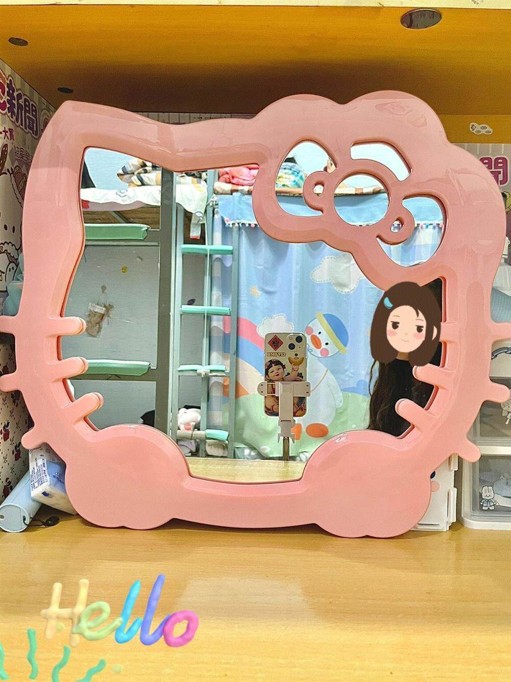 Зеркало kitty桌上化妆镜子梳妆台面式学生宿舍家用浴室卫生间挂墙免打孔