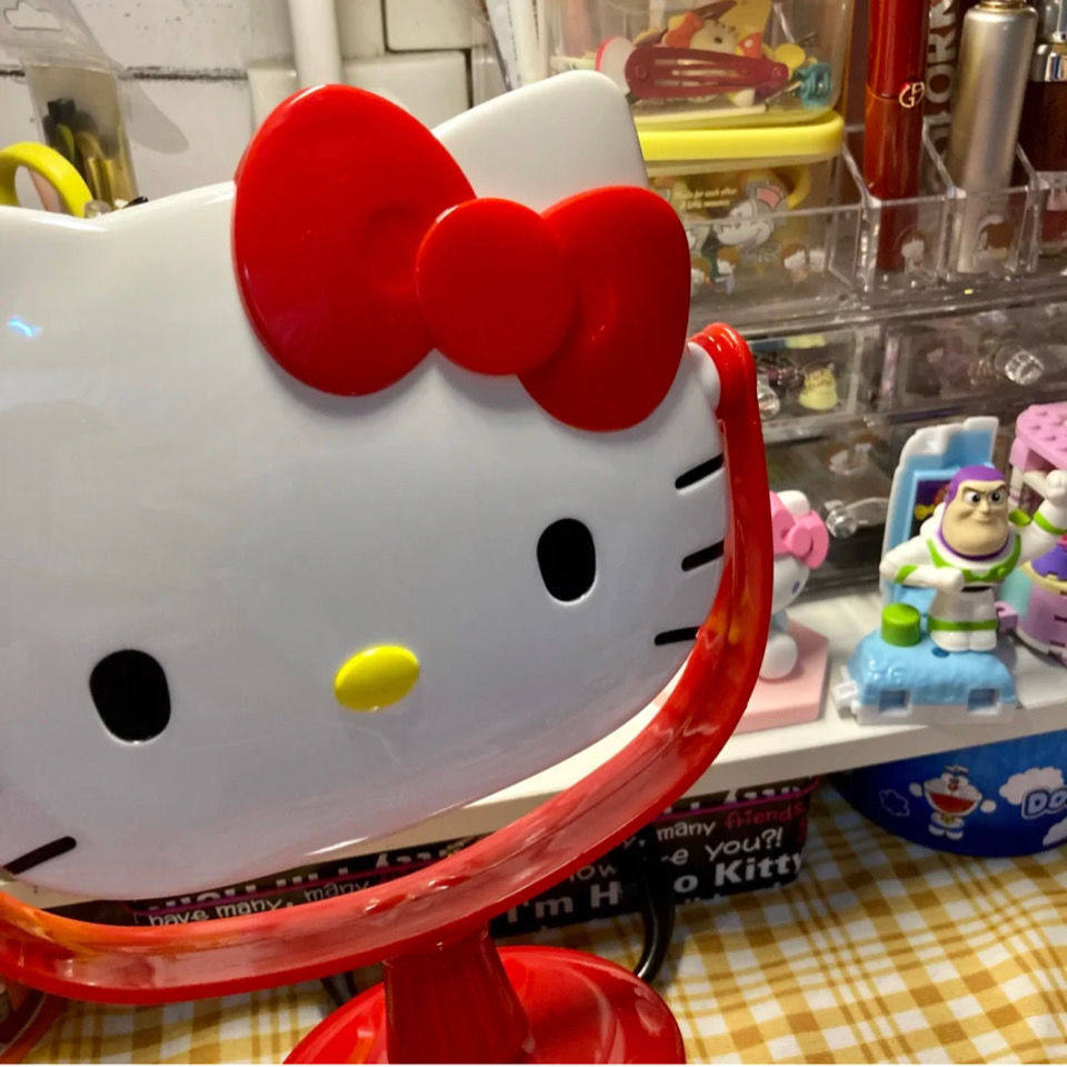 Зеркало hellokitty镜子化妆镜台式桌面梳妆台镜学生手持翻转用宿舍三丽鸥 OTHER