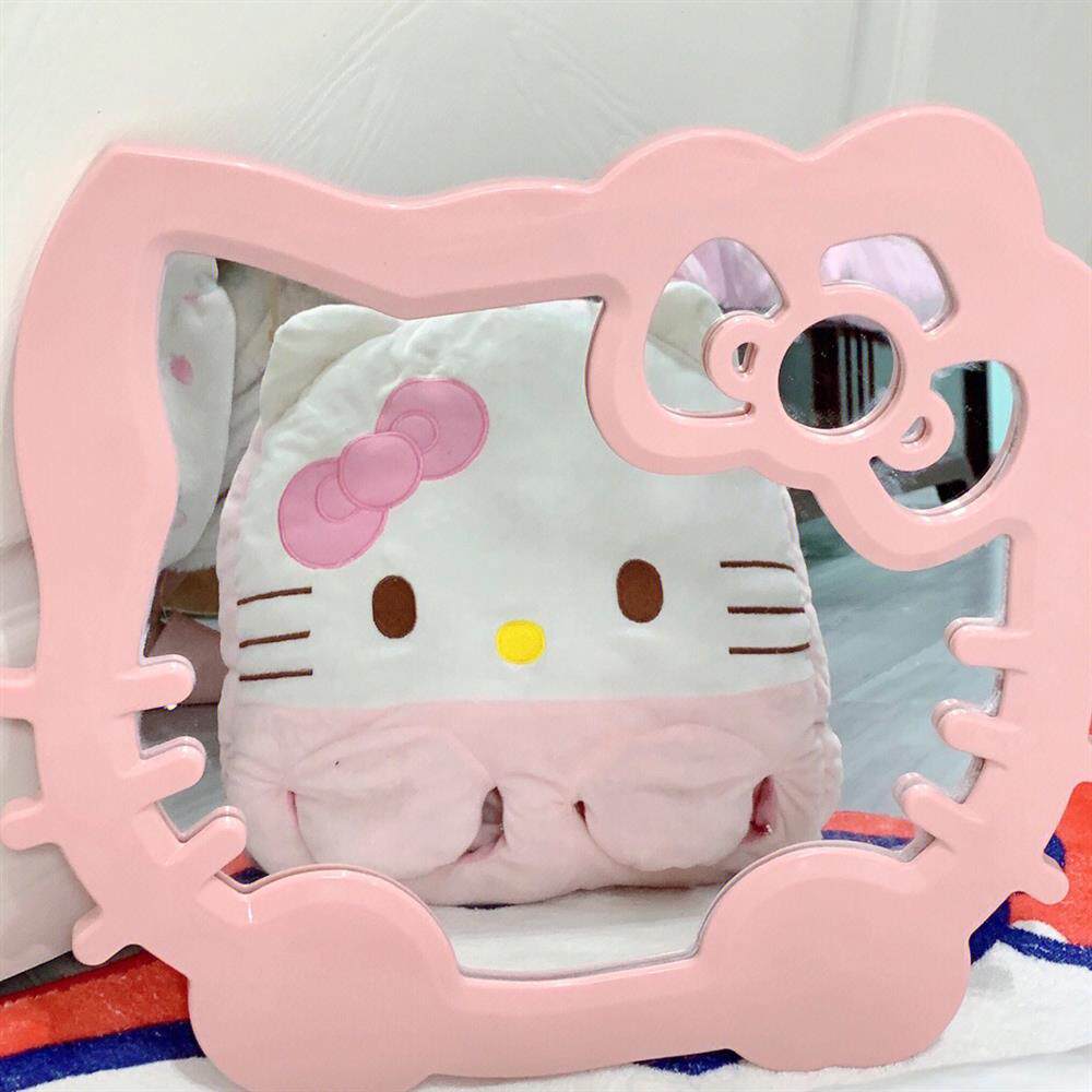 Зеркало kitty桌上化妆镜子梳妆台面式学生宿舍家用浴室卫生间挂墙免打孔