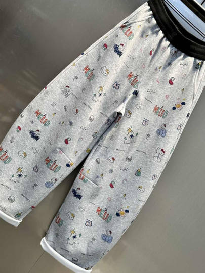 Designed with Cartoon Prints, Elastic Waist, Loose Fit, Slimming Casual Pants, 2025 Spring/Summer New Fashion Versatile Scimitar Pants