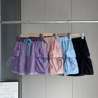 ¡gran pedido de fábrica! falda corta holgada de estilo montañés para mujer, falda antiexposición de color contrastante, ropa de trabajo con cintura elástica, verano, exterior