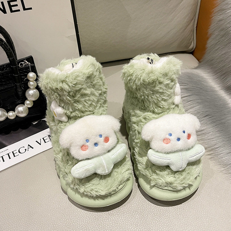 Yugui dog snow boots women's winter 2022 new cute warm plus velvet home outdoor confinement cotton shoes girlfriends