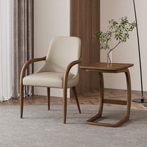 High-end solid wood dining chair Italian Nordic retro leisure negotiation hotel restaurant home study backrest chair