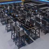 Bar high table and chair set disco bar quiet bar scattered iron bar stool music nightclub clear bar long table combination