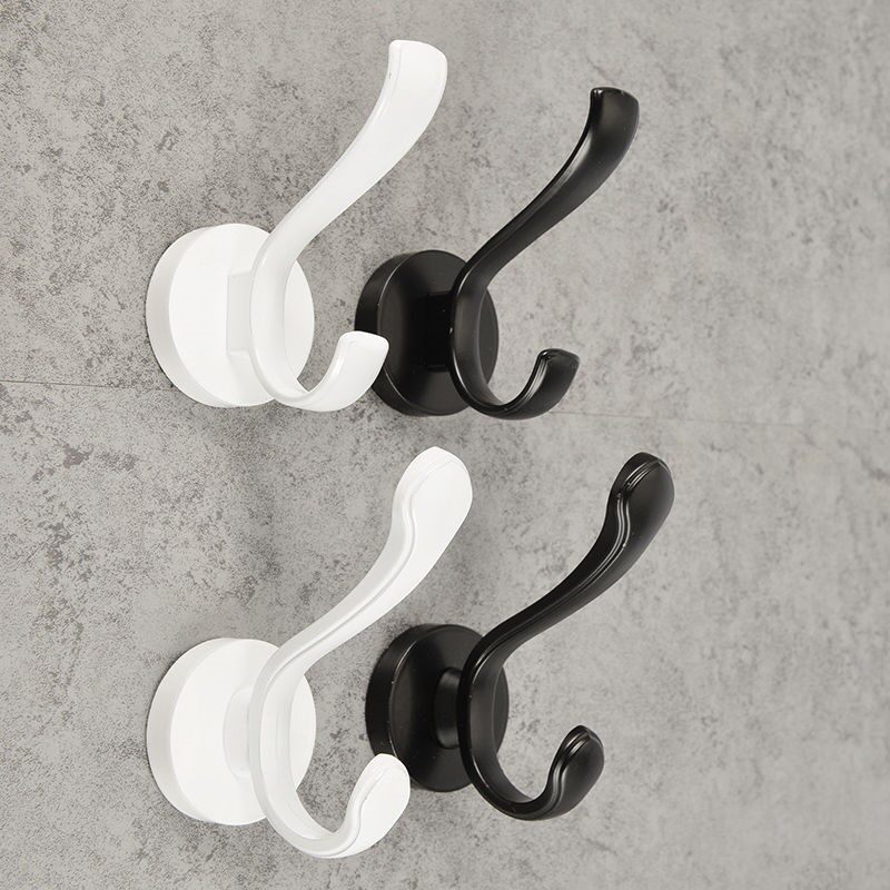 Nordic black and white metal hook single hook shoe cabinet clothes hook single clothes wall hanging wall wardrobe punching coat hook