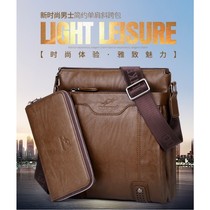 Cross-border direct supply for mens new shoulder bag cross-body bag double-layer large-capacity vertical style mens bag Muzi Daishu bag