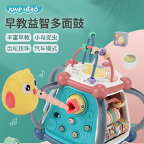 Early education game table multi-function hand drum baby puzzle fun sound and light music story heptahedron baby toy