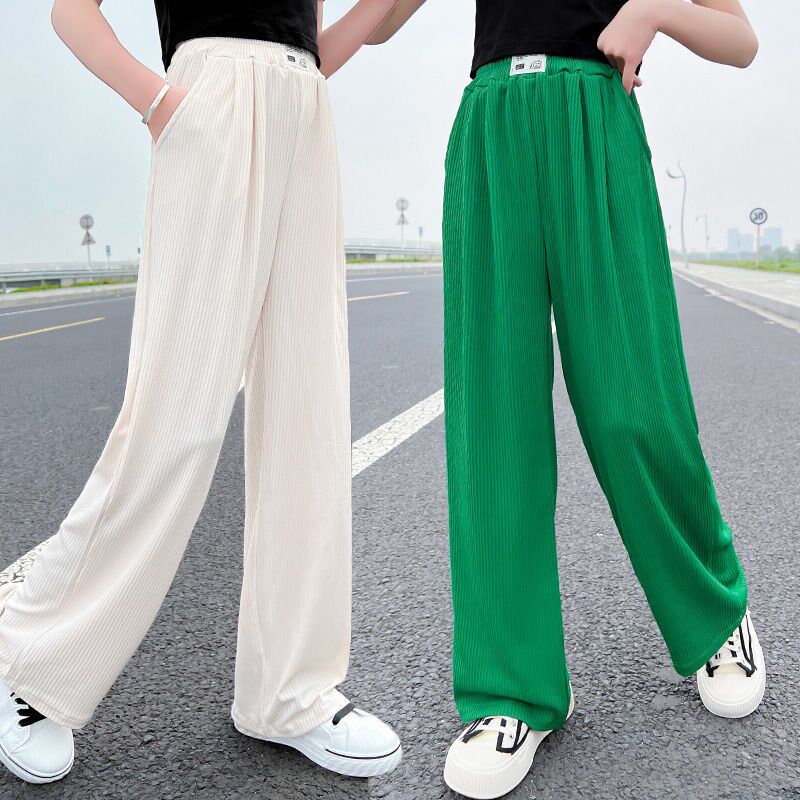 2022 Girls Glad Broad Legs Children's Pants Summer Thin Mosquito - Anti - pants Ocean Summer Fashion for Big Children