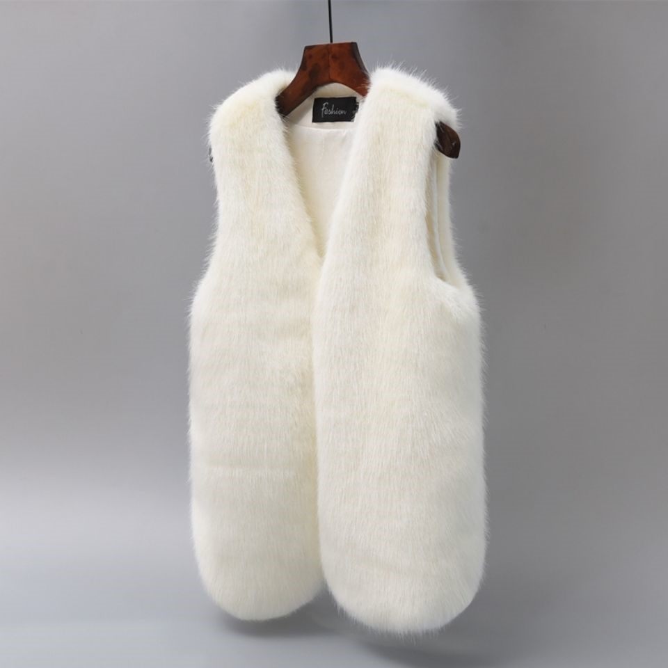 Women's autumn coat Rex rabbit fur 2021 new imitation fur vest plus cotton vest thickened warm waistcoat tide