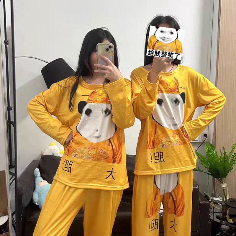 Funny and Bold Dragon Print Set, Quirky Abstract Ice Tea Dragon Robe Pajamas, Long-Sleeved Couple's Two-Piece Set for Adults and Children