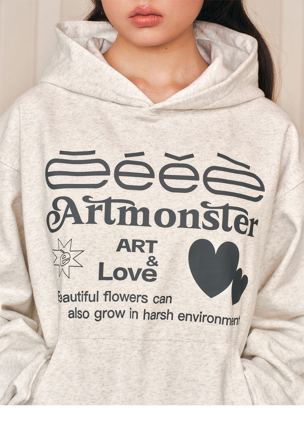 eeeeArtmonster Heart Print Hoodie