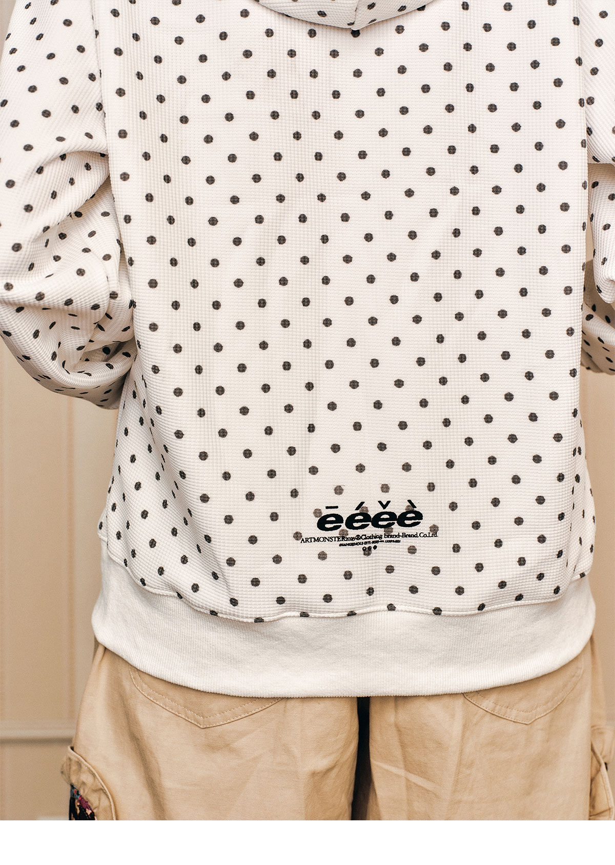 eeeeArtmonster Polka Dot Hooded Sweatshirt Jacket