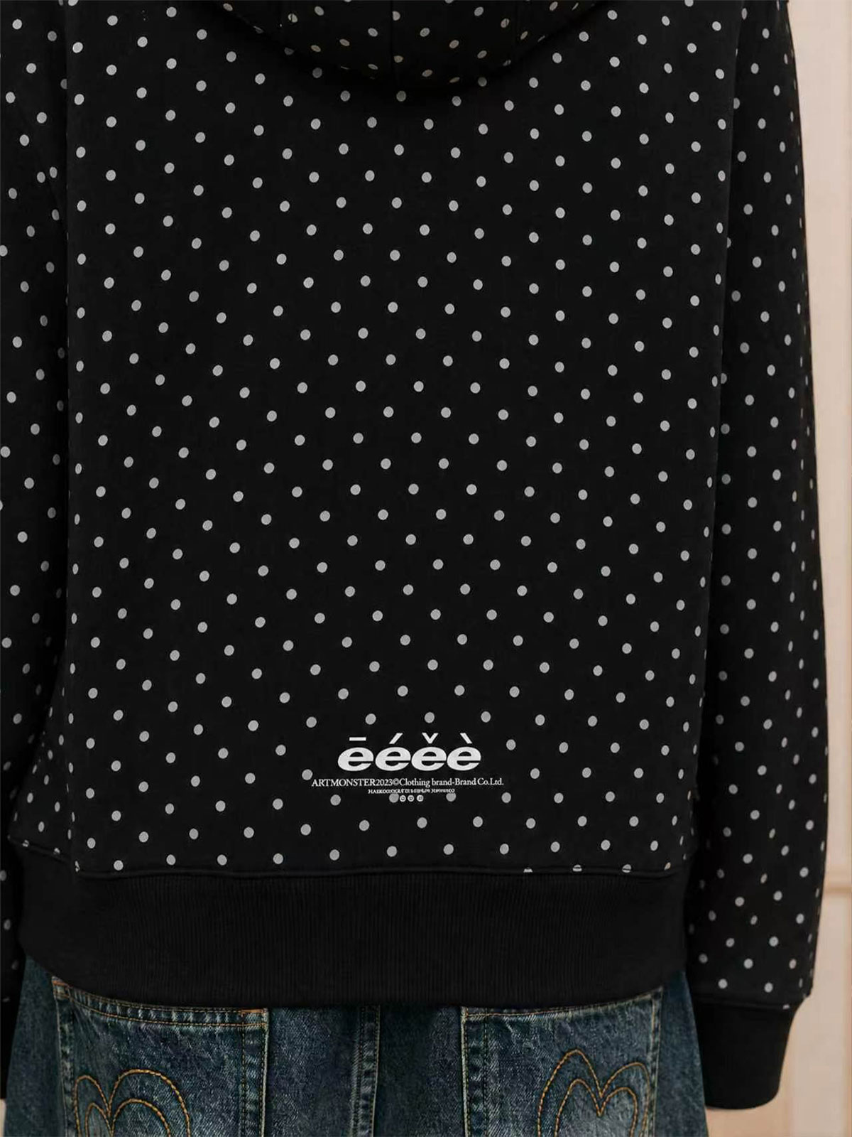 eeeeArtmonster Polka Dot Hooded Sweatshirt Jacket