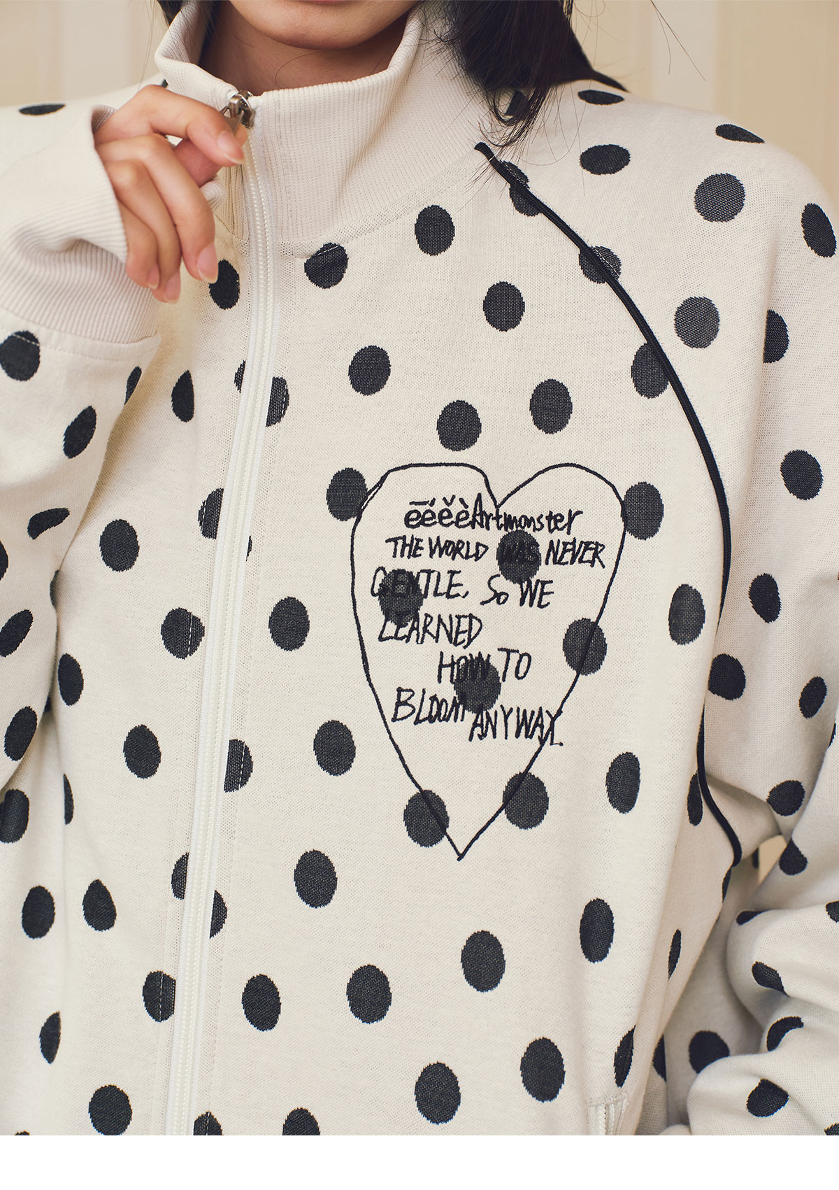eeeeArtmonster Bloom Polka Dot Embroidered Jacket