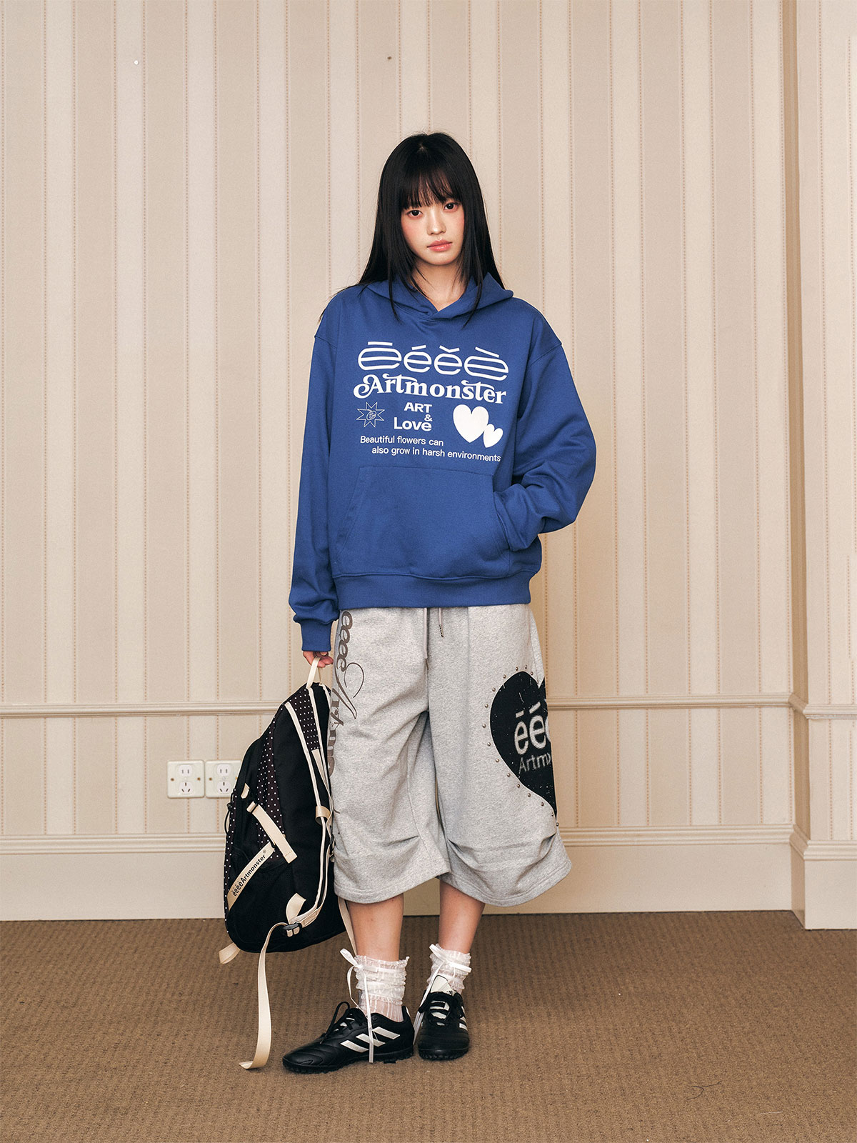 eeeeArtmonster Heart Print Hoodie