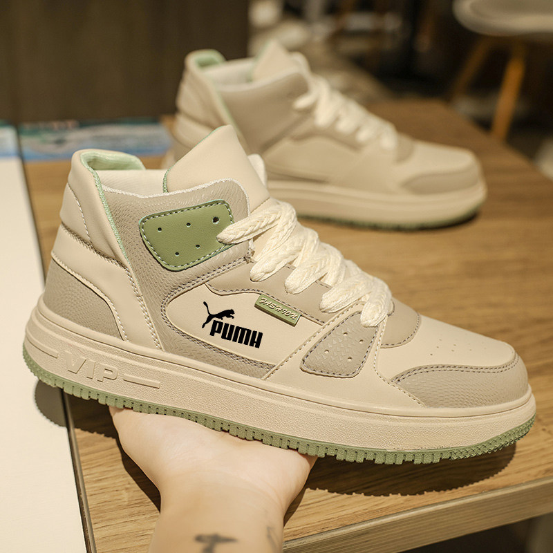 Take the control of the street gas field ~ 2023 new men's shoes thick bottom high helps panda board shoes 100 hitch shoes casual sneakers-Taobao