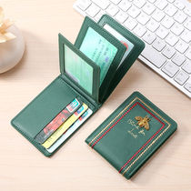 Car Driving License Leather Sleeve Two-in-one Line Driving License Leather Womens Card Bag Multifunction Motor Vehicle Document Clip Personality