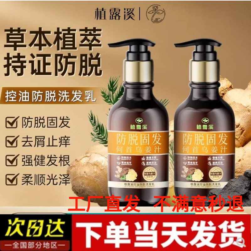 Zhiluxi Oil Control Anti-Hair Loss Shampoo, Anti-Hair Loss and Strengthening Hair Roots, Zhiluxi Ginger Root and Polygonum Multiflorum Shampoo