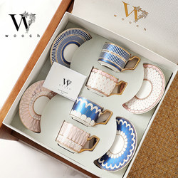 Wooch Victoria Four-Cup Gift Box Set, Light Luxury Coffee Cups, Wedding Gift, Housewarming Gift, New Home Gift, Souvenir Gift