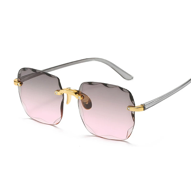 Винтажные очки без оправы квадратные SUNGLASSSSAN LUXRY FASHION OVER