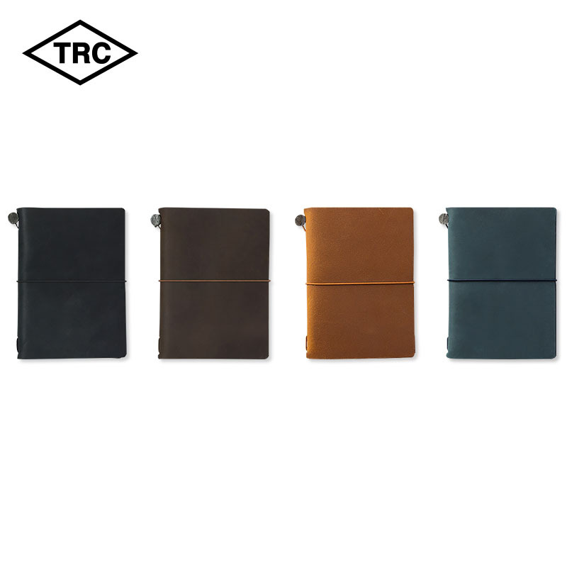Japanese Trc Official Tn Travel Journal Standard Passport Style Leather Notebook Passport Traveler's Notebook Series Notepad with Free Journal Stickers Book Cover