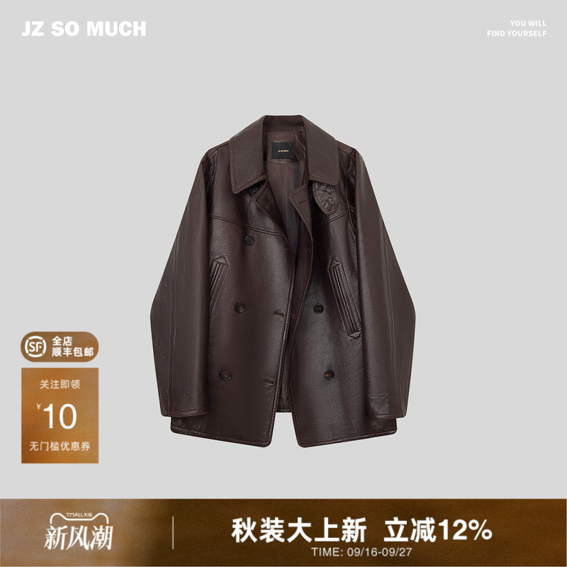 Jzsomuch【Hunter's Leather Jacket】New Zealand Genuine Leather Texture Sheepskin Jacket for Women 2026 Autumn New Style