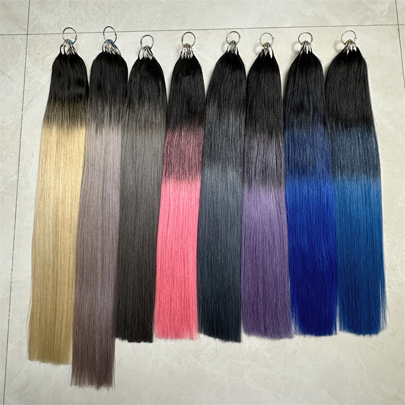 Paris Dyed Feather Hair Extensions, 100% Real Hair, Second Generation 6D Seamless Hair Extensions, Double-Line Micro-Interface Braided Hair Extensions