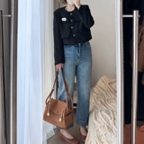 Штаны, джинсы, свободный прямой крой, подходит для подростков, большой размер, для формы тела «груша», по фигуре, высокая талия