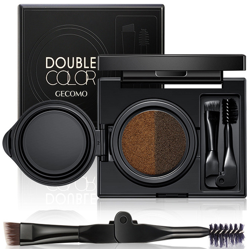 Two-color pad eyebrow paste paste paste waterproof and sweat-proof and makeup pen beauty makeup