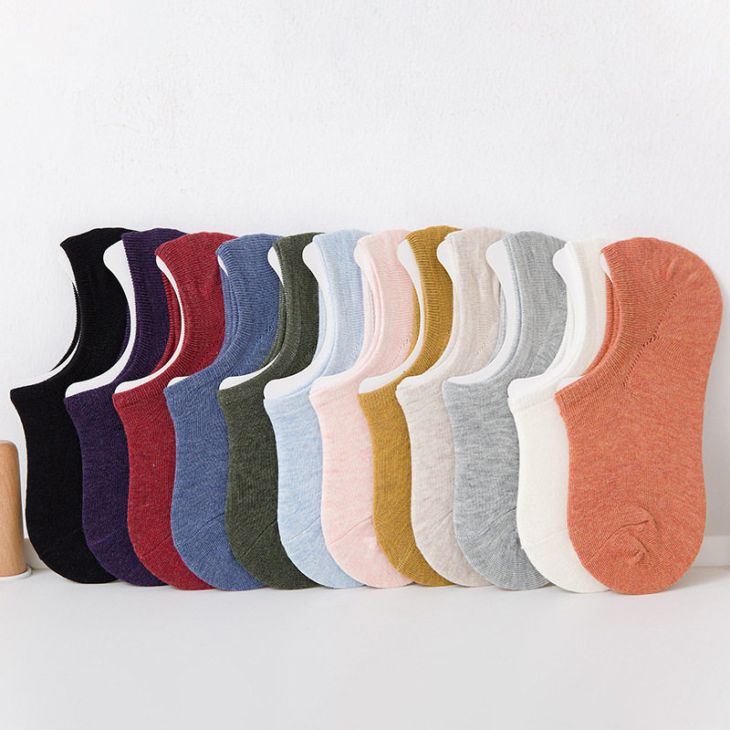 Kiki Little Terri summer invisible socks women's thin Japanese ins invisible solid color girl socks are breathable and can't fall off the heel