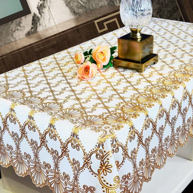 Girl's heart PVC tablecloth waterproof, anti-scalding, oil-free, disposable table mat, rectangular plastic living room, coffee table, tablecloth