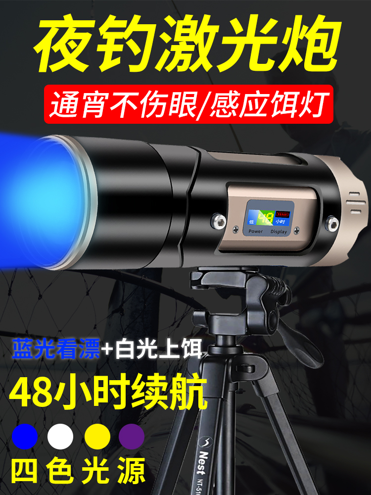 Imported German Night Fishing Light Fishing Professional Laser Cannon Wild Fishing Special Super Bright Blue Light High Power Bright Light Torch