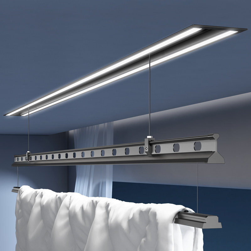 Invisible clothes hanger electric lifting intelligent home balcony concealed embedded in clotheshorse-Taobao